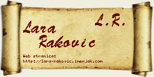 Lara Raković vizit kartica